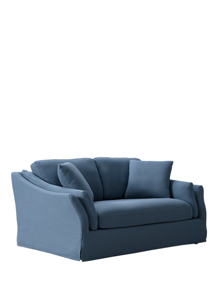 John Lewis Bude Medium 2 Seater Sofa, Natural Native Linen, Ocean Linen