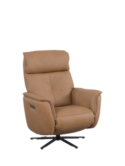 John Lewis Float Zero Gravity Power Recliner Leather Chair, Tan Leather