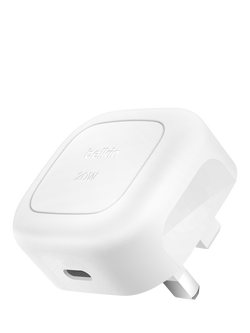 Belkin BoostCharge Compact USB-C Charger, 20W, White, White