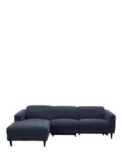 John Lewis Glide LHF Chaise End Recliner Sofa, Navy Chenille, Navy Chenille