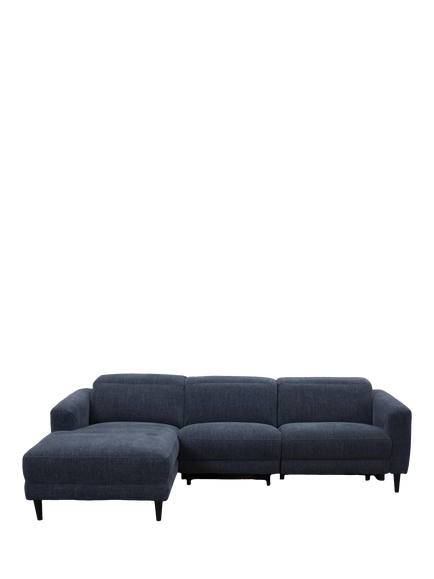 John Lewis Glide LHF Chaise End Recliner Sofa, Navy Chenille, Navy Chenille