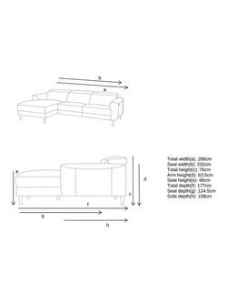 John Lewis Glide LHF Chaise End Recliner Sofa, Navy Chenille - view 2, Navy Chenille