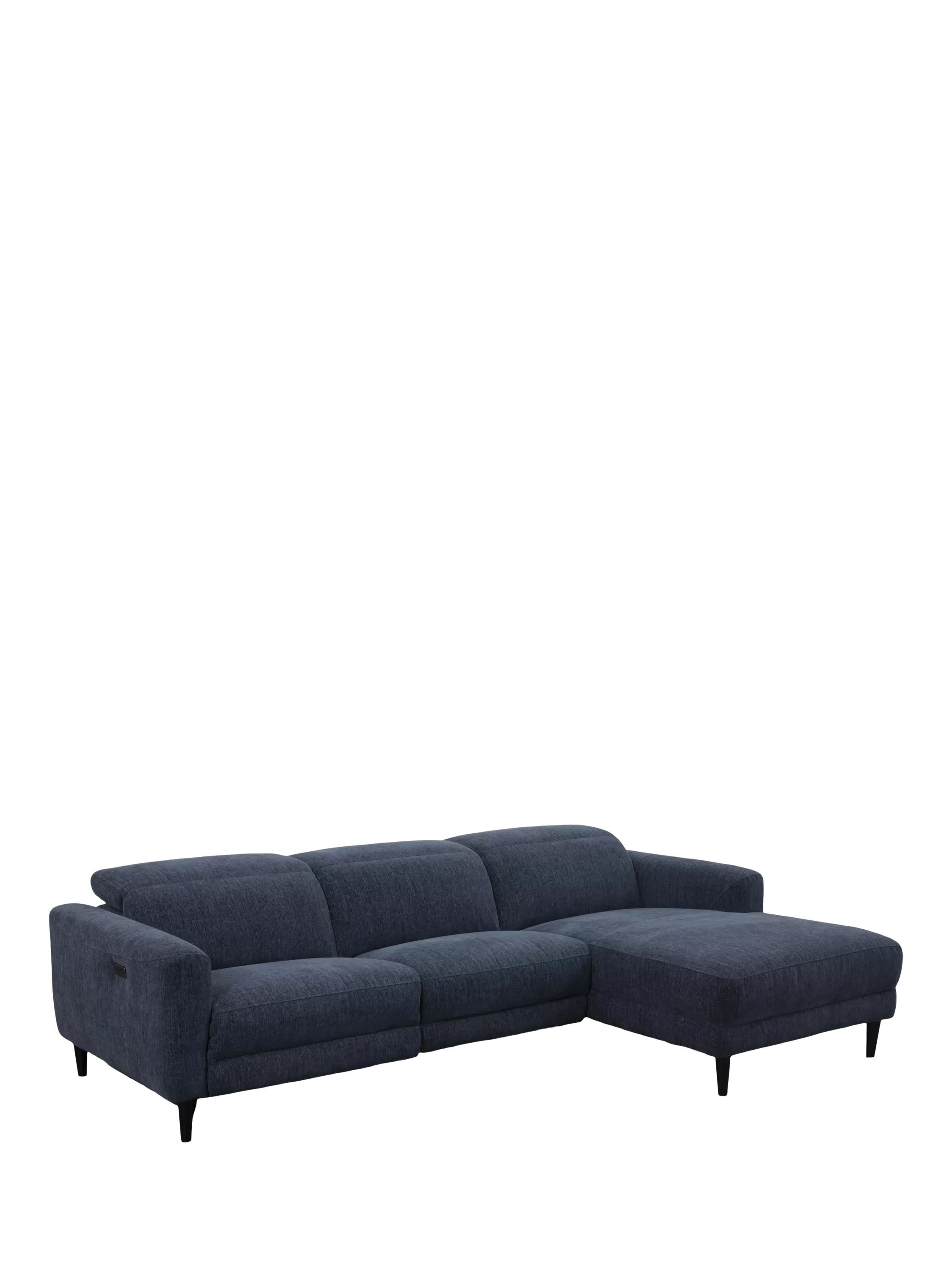 John Lewis Glide RHF Chaise End Recliner Sofa, Navy Chenille