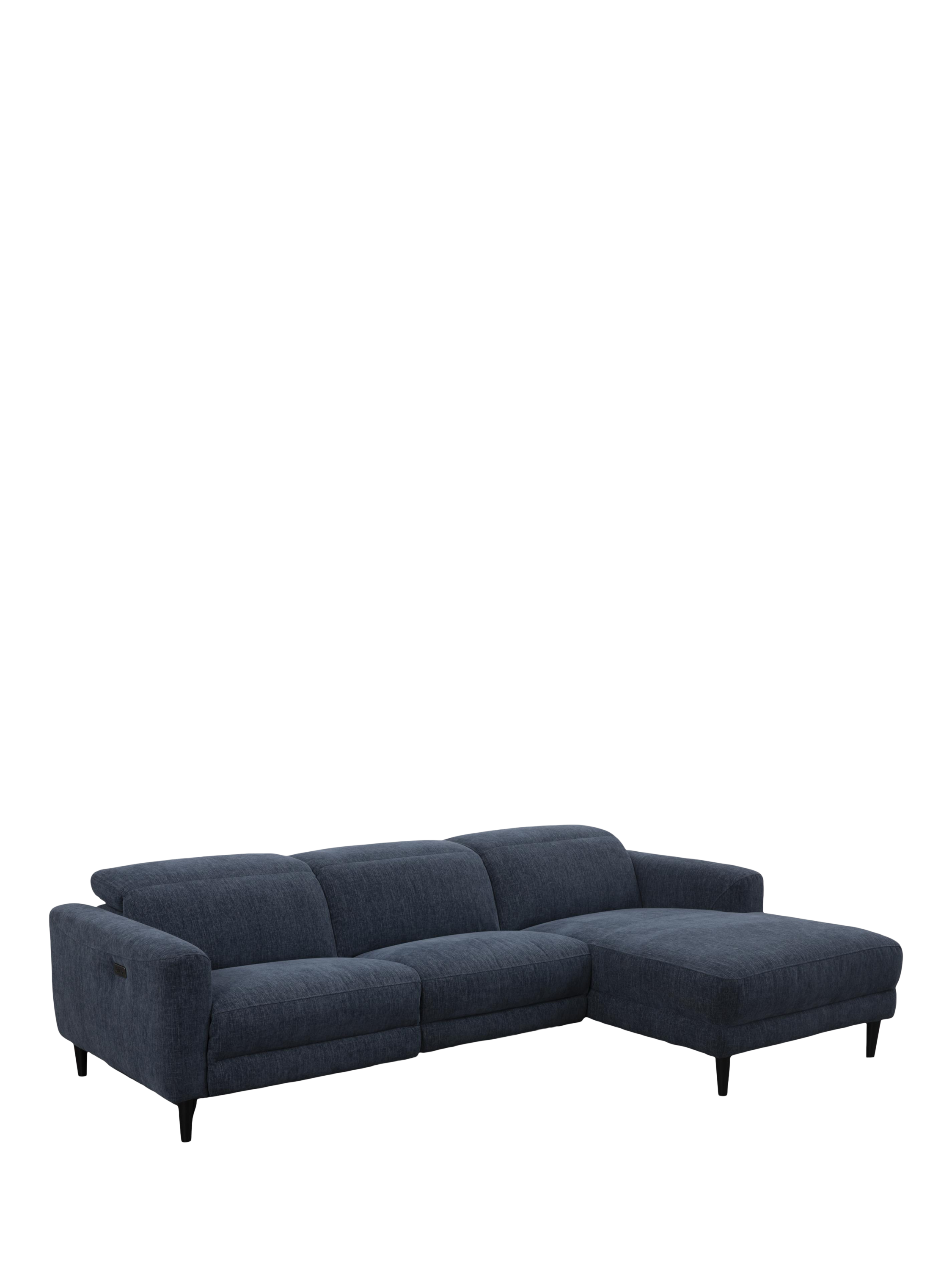 Glide Range, John Lewis Glide RHF Chaise End Recliner Sofa, Navy Chenille