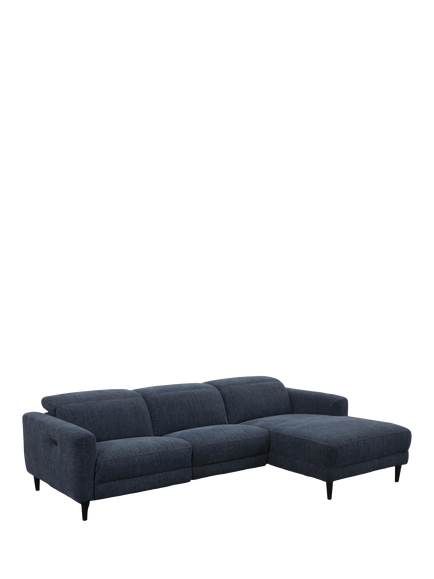 John Lewis Glide RHF Chaise End Recliner Sofa, Navy Chenille, Navy Chenille