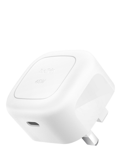 Belkin BoostCharge 45W USB-C PD Cubic Wall Charger, White, White