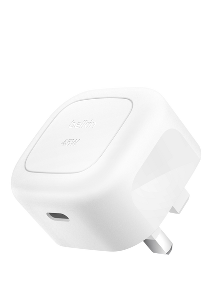 Belkin BoostCharge 45W USB-C PD Cubic Wall Charger, White, White