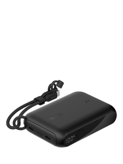 Belkin 20W USB-C Portable Power Bank with Display, 10K, Black, Black