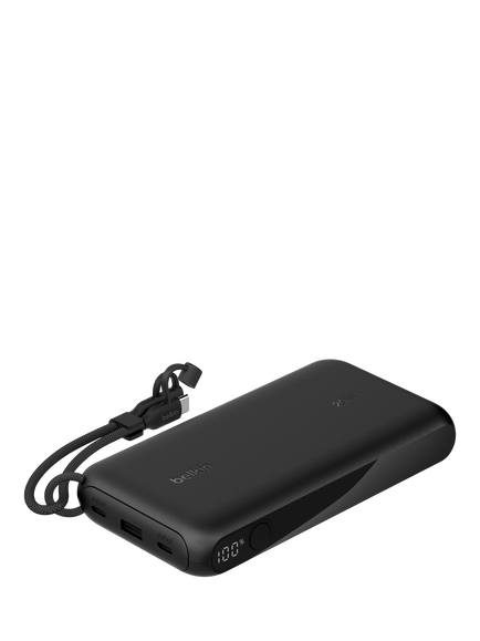 Belkin 20W USB-C Portable Power Bank with Display, 20K, Black, Black