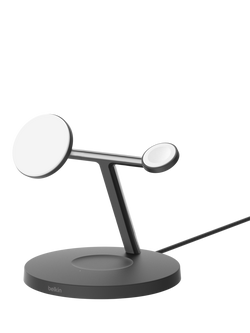 Belkin BoostCharge Pro 3-in-1 Wireless Charging Stand with Qi2, 15W, Black - view 2, Black