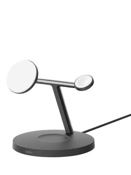 Belkin BoostCharge Pro 3-in-1 Wireless Charging Stand with Qi2,15W - view 2, Black