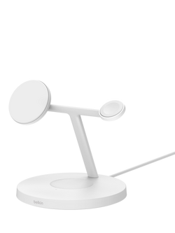 Belkin BoostCharge Pro 3-in-1 Wireless Charging Stand with Qi2, 15W, White - view 2, White