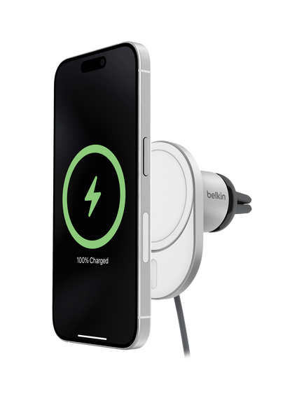 Belkin BoostCharge Pro Magnetic Wireless Car Charger with Qi2, 15W, White, White