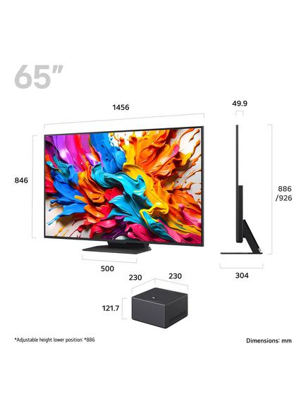 LG 65QNED9MA6B (2025) QNED evo Mini LED HDR 4K Ultra HD Smart AI TV, 65 inch, with Dolby Atmos & Zero Connect Box, Charcoal Black - view 2, Charcoal Black