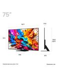 LG 75QNED9MA6B (2025) QNED Mini LED HDR 4K Ultra HD Smart TV, 75 inch, with Dolby Atmos & Zero Connect Box, Charcoal Black