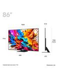 LG 86QNED9MA6B (2025) QNED Mini LED HDR 4K Ultra HD Smart TV, 86 inch, with Dolby Atmos & Zero Connect Box, Charcoal Black