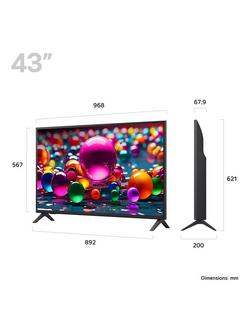 LG 43UA75006LA (2025) LED HDR 4K Ultra HD Smart AI TV, 43 inch, Charcoal Black - view 2, Charcoal Black