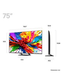 LG 75QNED93A6A (2025) QNED evo Mini LED HDR 4K Ultra HD Smart AI TV, 75 inch, with Dolby Atmos, Charcoal Black - view 2, Charcoal Black