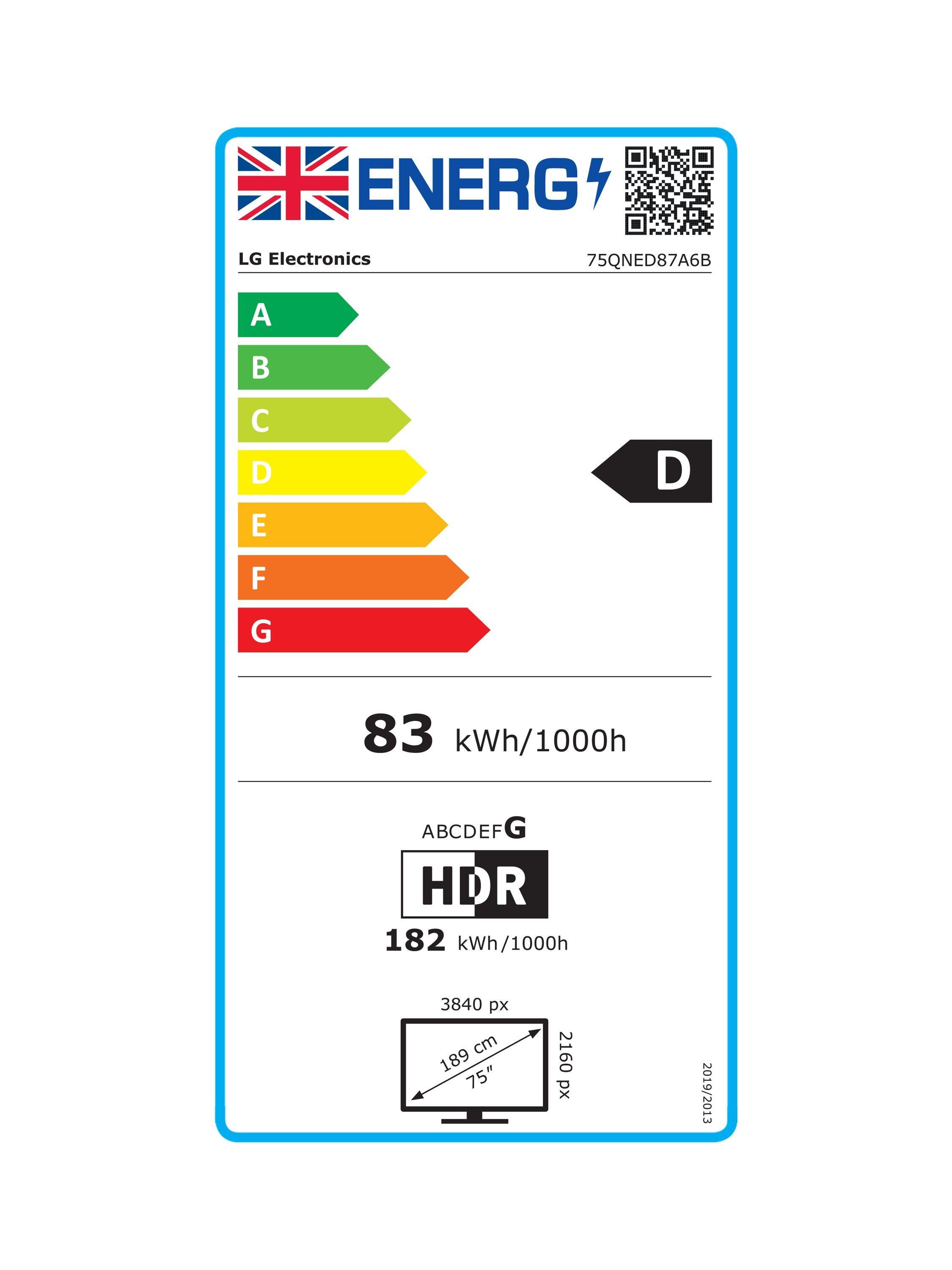 This item is rated D for energy efficiency on a scale from A (most efficient) to G (least efficient).