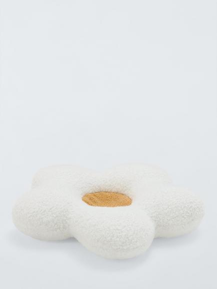 John Lewis Daisy Boucle Cushion - view 2, Marshmallow