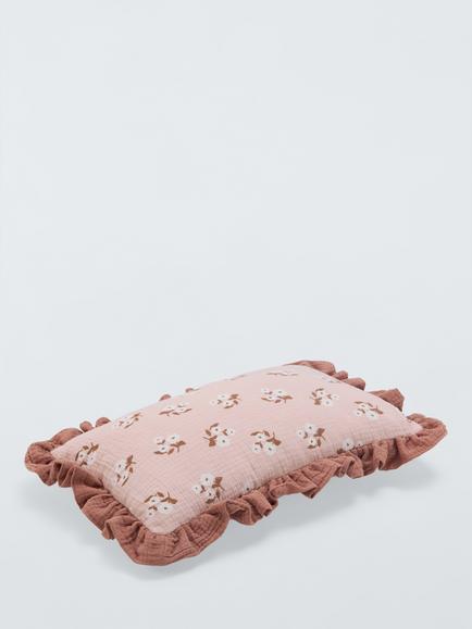 John Lewis Frill Flower Cushion, Multi - view 2, Multi