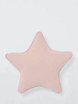 John Lewis Star Muslin Cushion, Pink, Pink