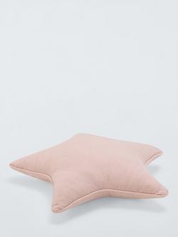 John Lewis Star Muslin Cushion, Pink - view 2, Pink