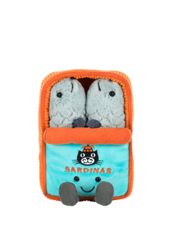 Jellycat Amuseables Sardine Tin Soft Toy - view 2, Orange Multi