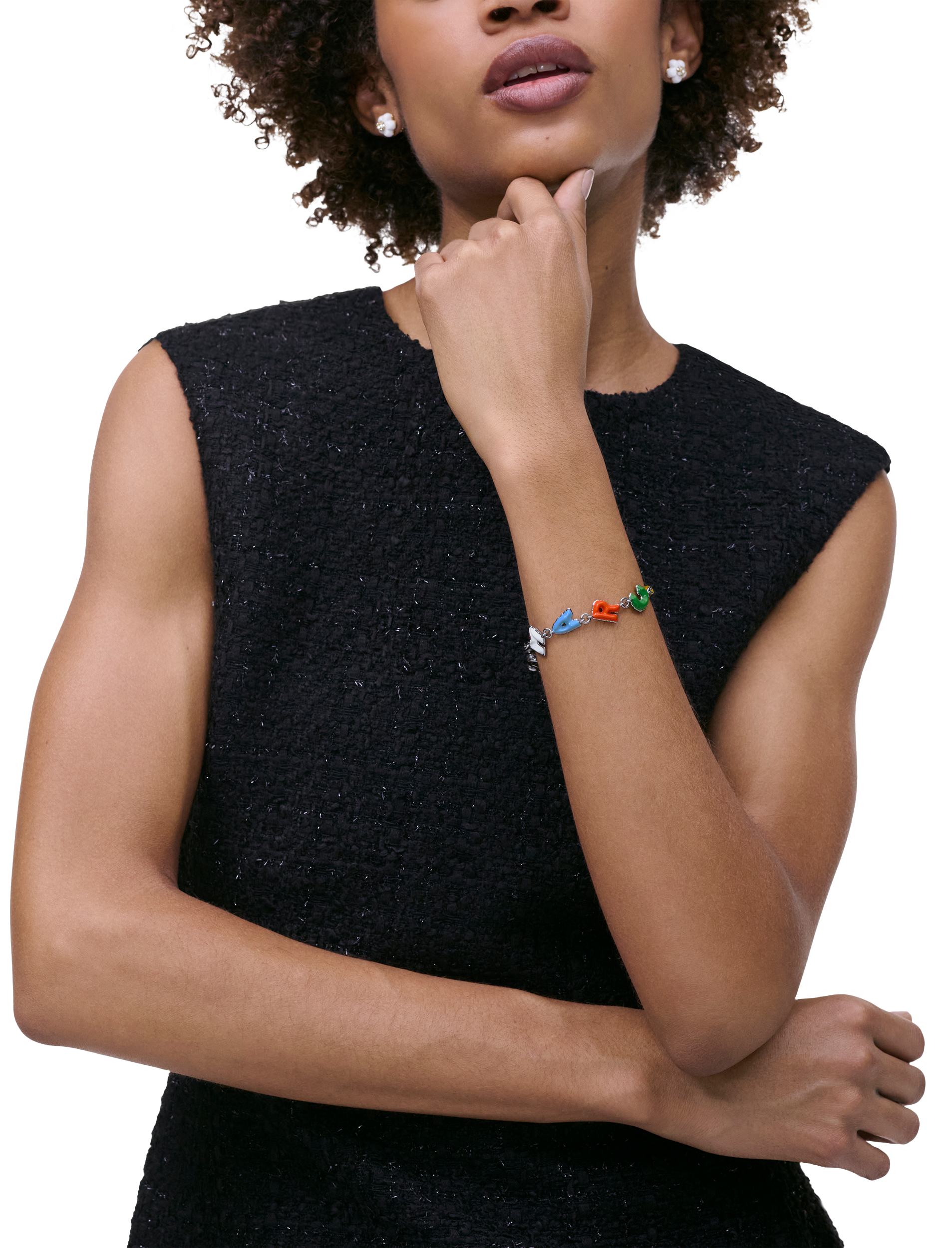 Product image 2 of 4, which shows Marc Jacobs Balloon Logo Bracelet, Silver/Multi