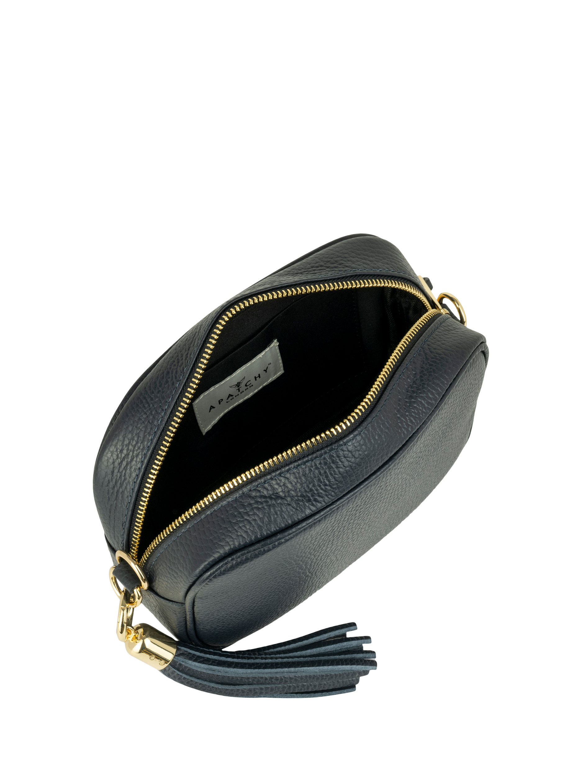 Product image 5 of 5, which shows Apatchy London Leather Crossbody Camera Bag, Navy