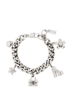 Marc Jacobs Icons Logo Bracelet, Silver, Antique Silver