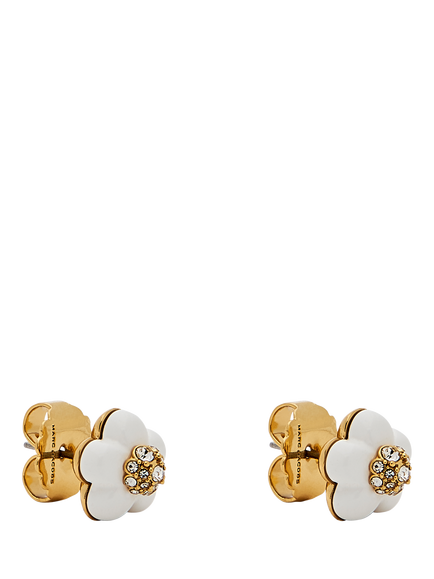 Marc Jacobs Daisy Stud Earrings, Gold/White, Gold/White