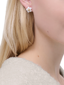 Marc Jacobs Daisy Stud Earrings, Gold/White - view 2, Gold/White