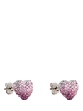 Marc Jacobs Crystal Heart Stud Earrings, Silver/Rose