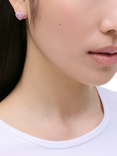 Marc Jacobs Crystal Heart Stud Earrings, Silver/Rose