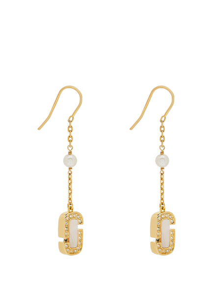 Marc Jacobs Luxe Pearl Drop Earrings, Gold/Crystal, Gold/Crystal