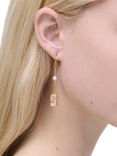Marc Jacobs Luxe Pearl Drop Earrings, Gold/Crystal