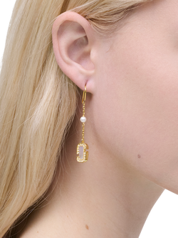 Marc Jacobs Luxe Pearl Drop Earrings, Gold/Crystal - view 2, Gold/Crystal
