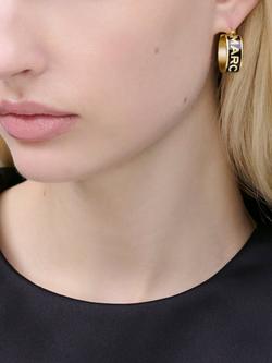 Marc Jacobs Enamel Logo Hoop Earrings - view 2, Gold/Black
