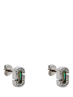 Marc Jacobs Abalone Glass Stud Earrings, Silver/Crystal, Silver/Crystal