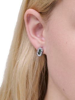 Marc Jacobs Abalone Glass Stud Earrings, Silver/Crystal - view 2, Silver/Crystal