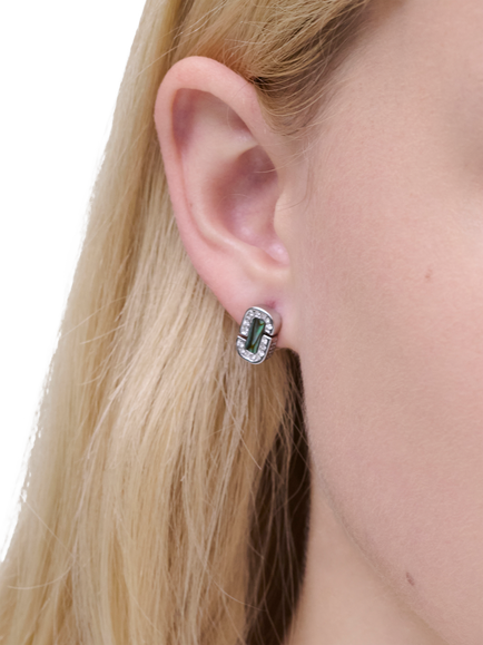 Marc Jacobs Abalone Glass Stud Earrings, Silver/Crystal - view 2, Silver/Crystal