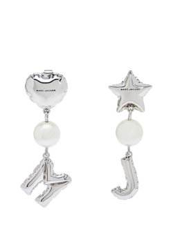 Marc Jacobs M J Balloon Earrings, Silver, Antique Silver