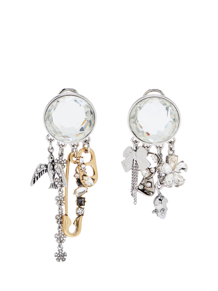 Marc Jacobs Punk Charm Earrings, Silver, Gold/Silver