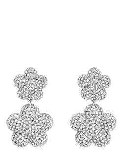 Marc Jacobs Pave Puff Daisy Stud Drop Earrings, Silver, Silver/Crystal