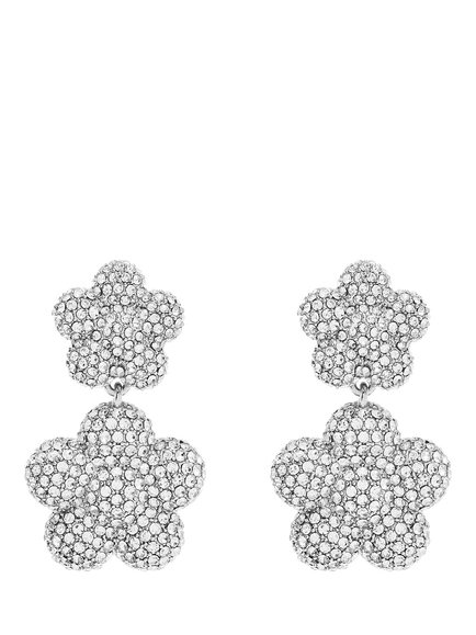 Marc Jacobs Pave Puff Daisy Stud Drop Earrings, Silver, Silver/Crystal