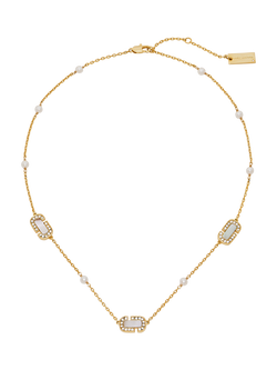 Marc Jacobs Mother Of Pearl Charm Necklace, Gold/Crystal, Gold/Crystal