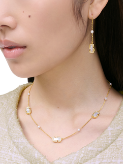 Marc Jacobs Mother Of Pearl Charm Necklace, Gold/Crystal - view 2, Gold/Crystal