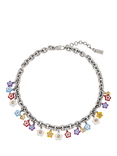 Marc Jacobs Enamel Daisy Charm Necklace, Silver/Multi