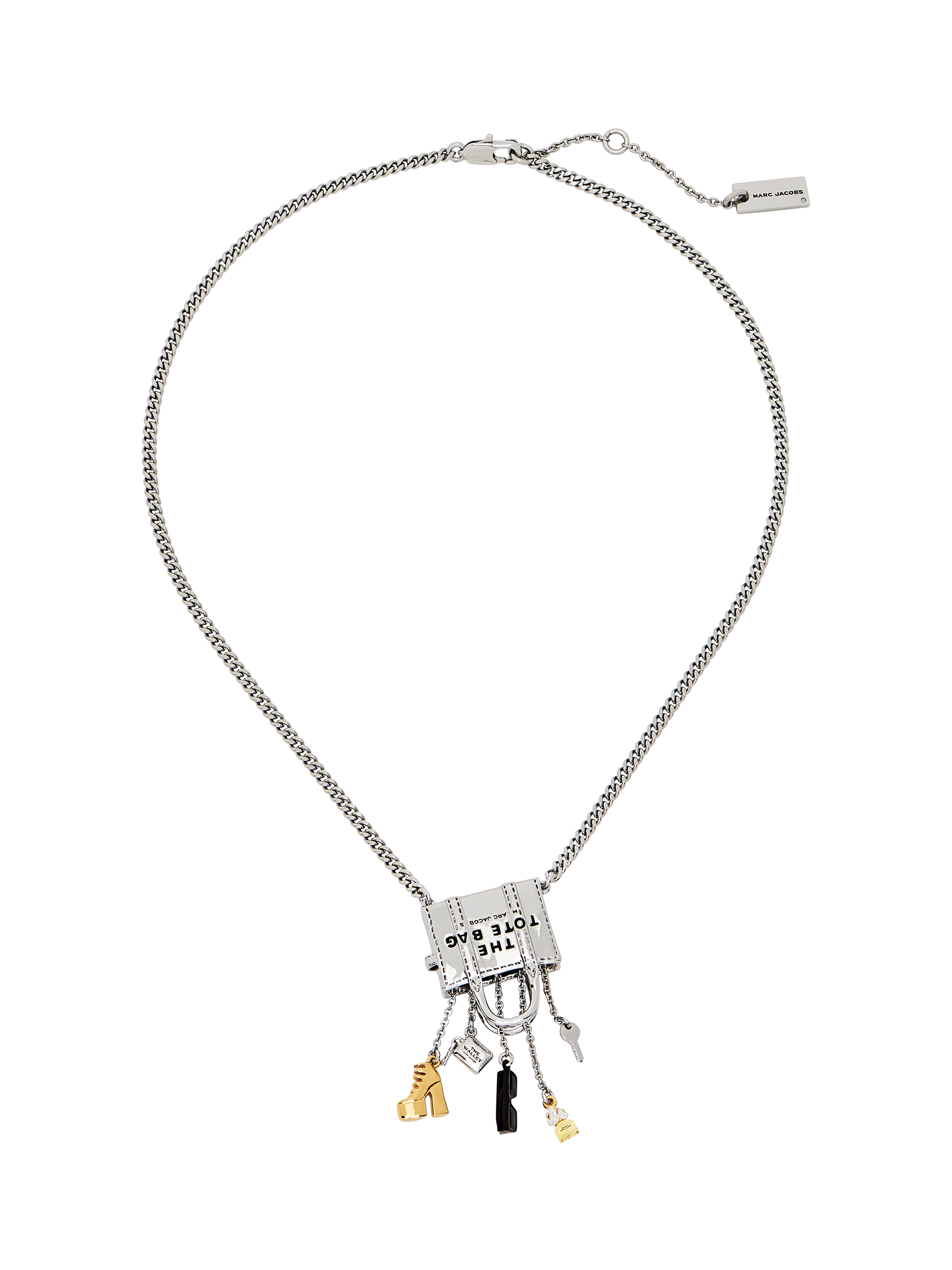 Product image 1 of 4, which shows Marc Jacobs Enamel Tote Bag Charm Necklace, Gold/Silver